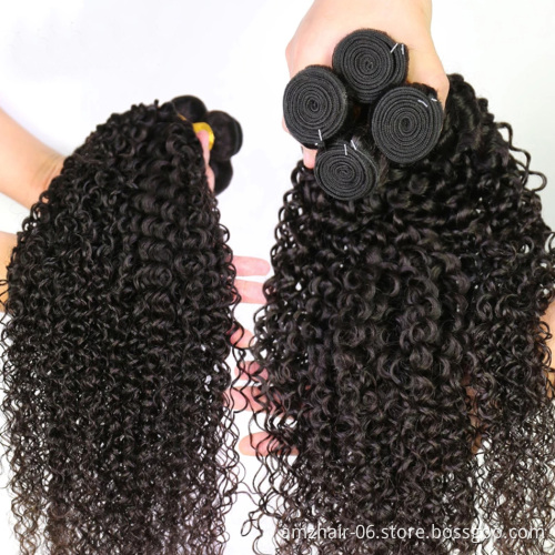 Natural Color Kinky Curly Human Hair Weave Extension Double Weft Raw Indian Curly Cuticle Aligned Virgin Human Hair Bundle